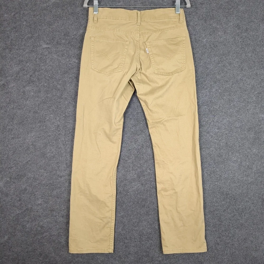 Levis 511 Slim Khaki Tan Chino Pants Boys Size 16 Reg W28 L28 Stretch‎ Cotton
